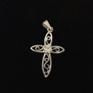 Cross pendant cubic zirconia